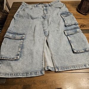 NWT Wild Fable DENIM Cargo Skirt